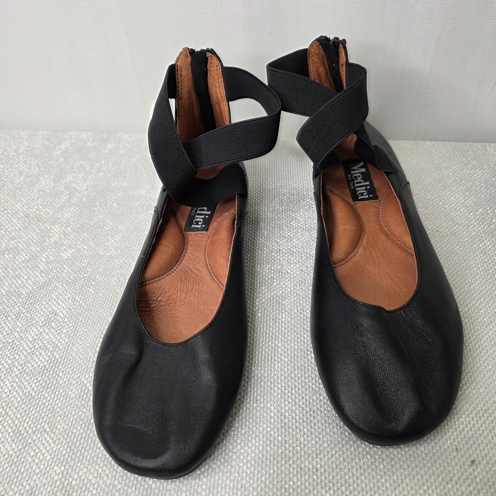 Medici New York 🌻 Women's Black Ballet Flats Sz 40 - Picture 2 of 9